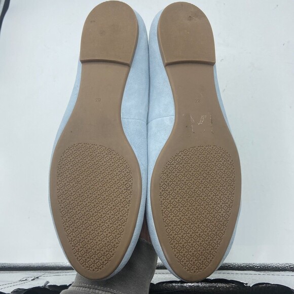 Tory Burch Chelsea Ballet Flat Kid Suede Baby Blue Size 8.5 - Picture 2 of 7
